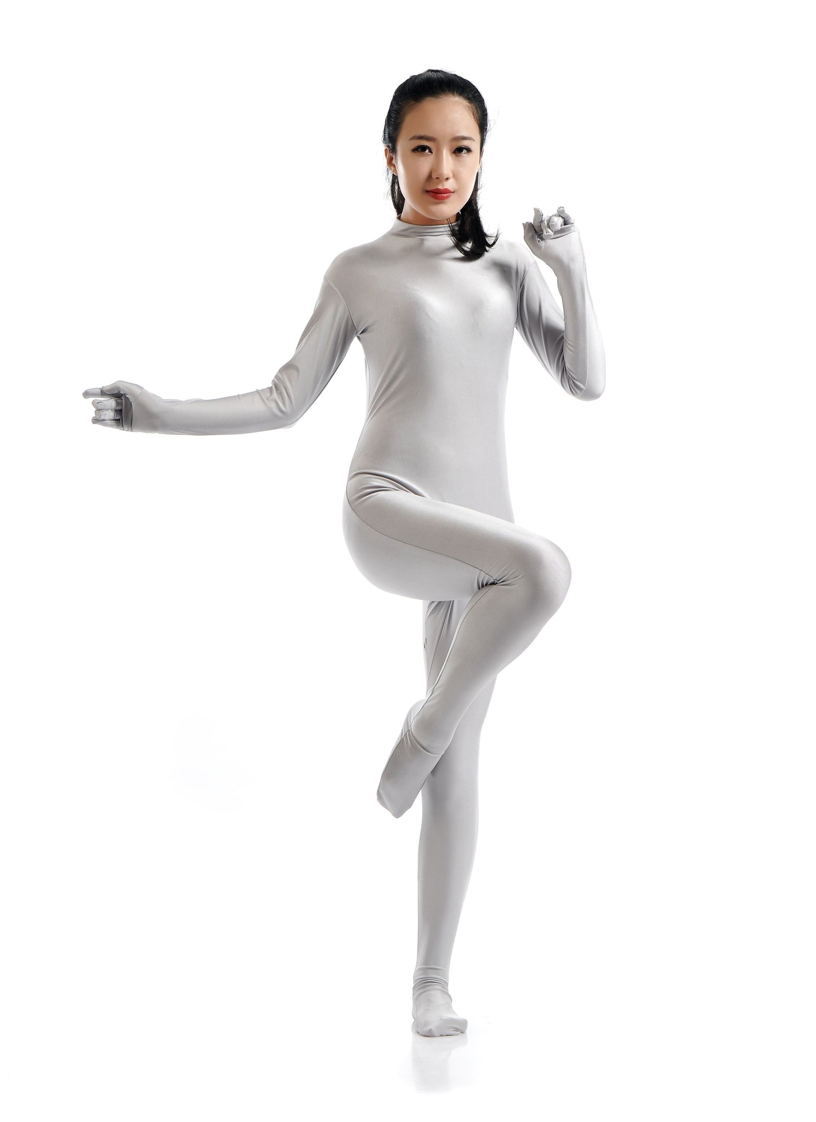 Lycra Spandex Skinsuits til Dame Second Skin Kostume Grå