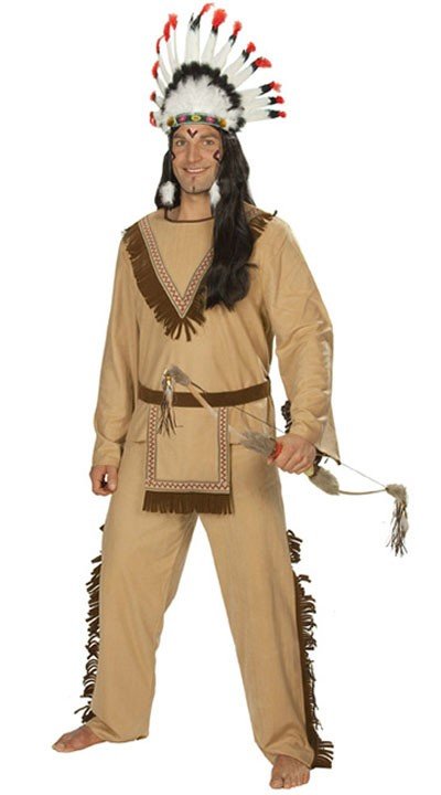 Deluxe Halloween Indianer Kostume til Mænd