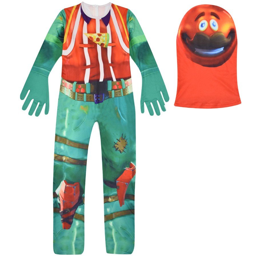 Fortnite Pumpkin Man Kostume til Børn Halloween Music Festival Cosplay Kostume Jumpsuit