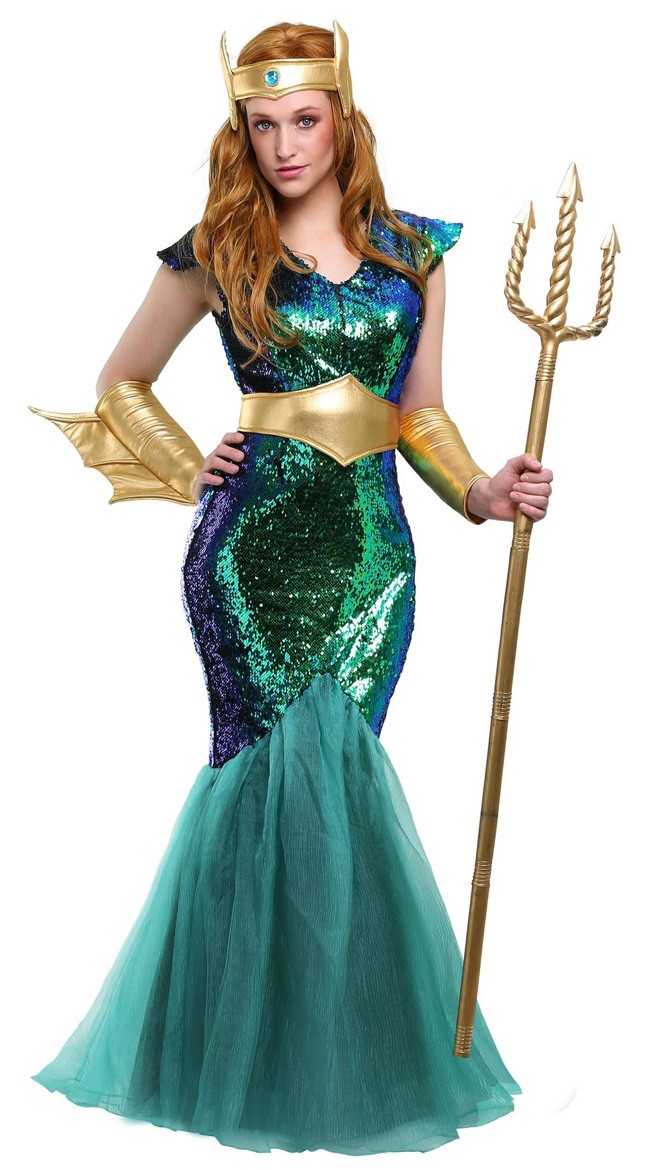 Dronning Havfrue Kostume Voksen Hav Sirene Kostume