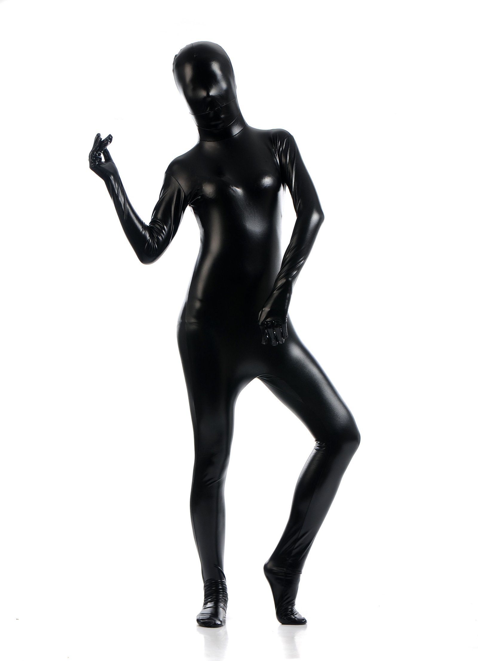 Morphsuits Kvinder All Inclusive Metallic Skinnende Dragt Sort