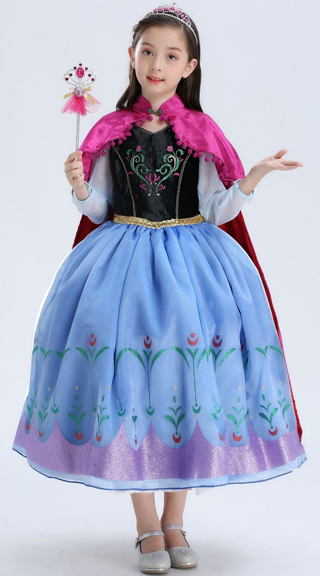 Deluxe Prinsesse Kostume Frost Anna Kjole Børn