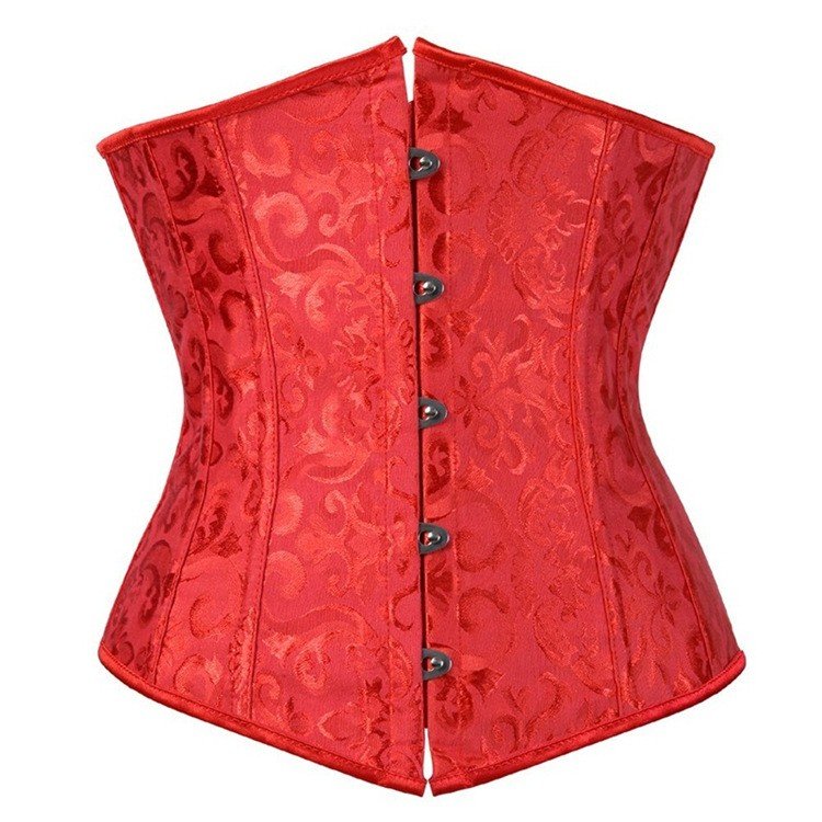 Mønstret Klassisk Underbust Korset Rød Corsage