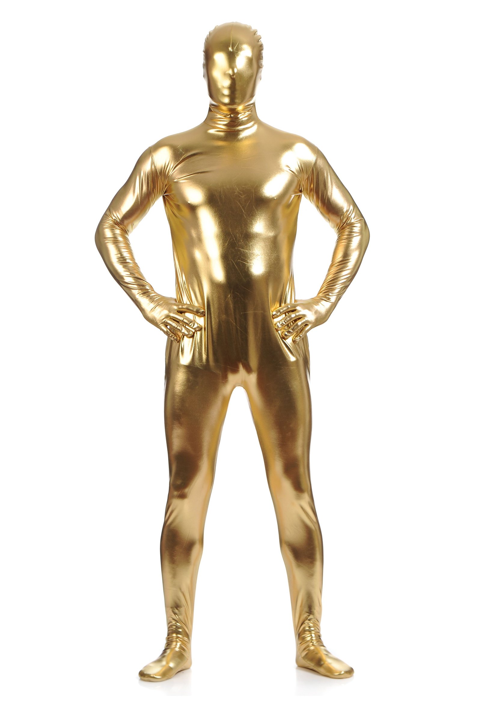 Morphsuits Mænd All Inclusive Metallic Skinnende Dragt Gul