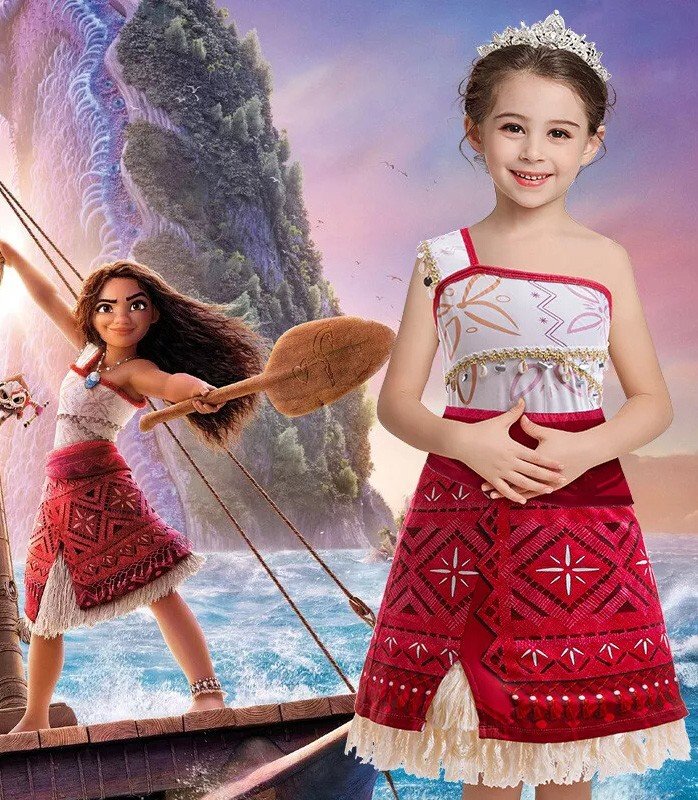 Piger Moana 2 Vaiana Kostume til Børn Moana Kostume