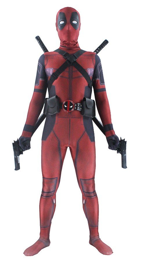 Deluxe Deadpool Kostume Voksne Second Skin Suit Marvel Superhelt Kostumer Bodysuit
