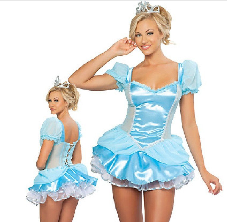 Blå Prinsesse Kostume