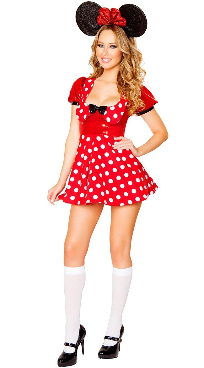 Rød Polka Dot Minnie Mouses Kostume