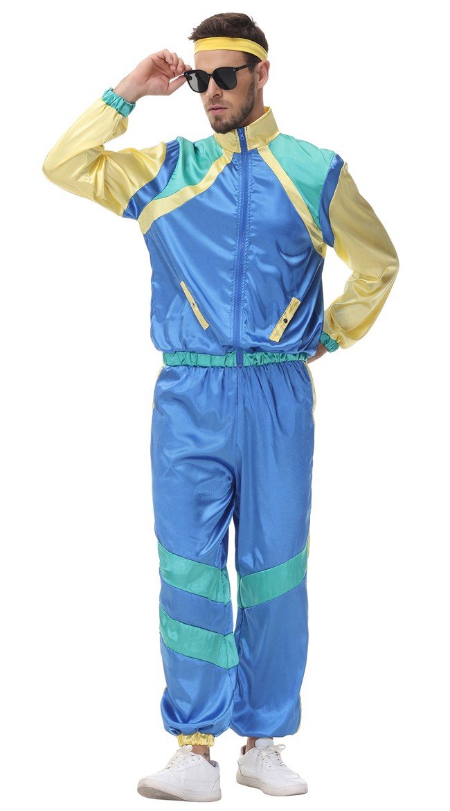 Herre 70'Er Disco Kostume Voksne Retro Rock Træningsdragt Campinghabit Kostume 5090