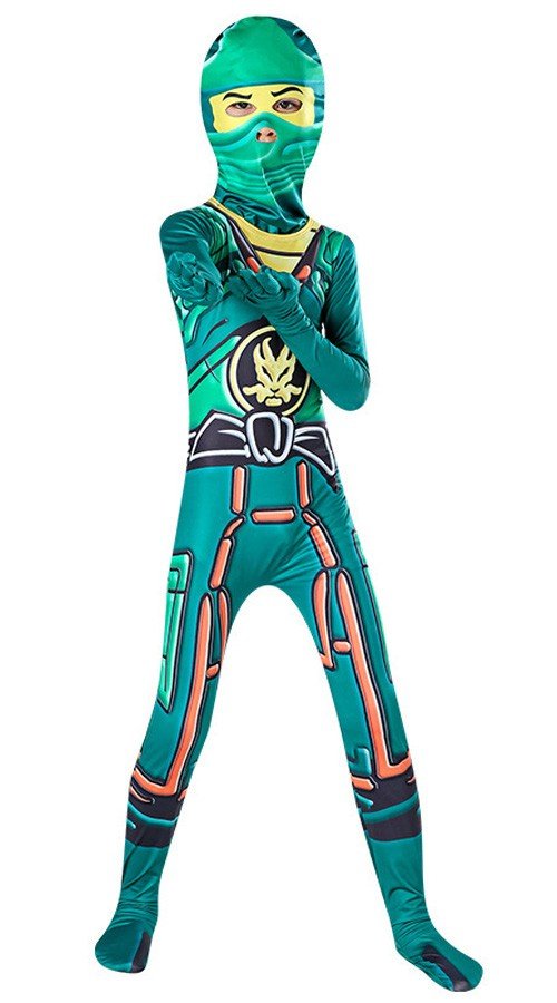 Grønne Drenge Ninjago Kostume Børn Jumpsuit Halloween Ninja Kostume