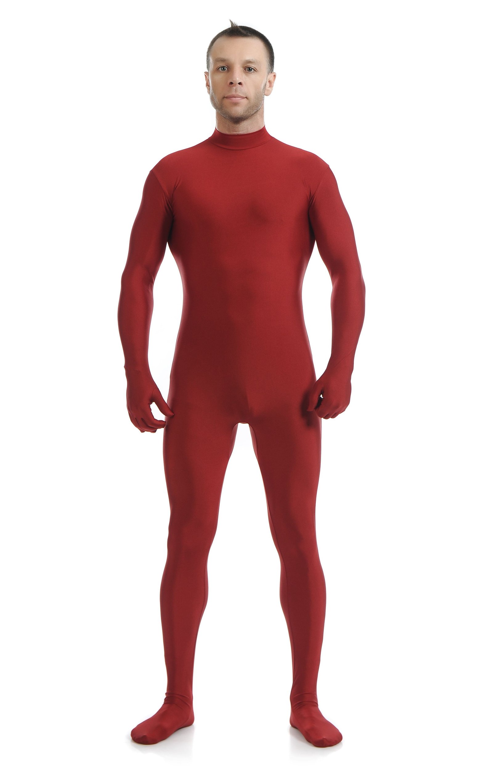 Lycra Spandex Skinsuits til Mænd Second Skin Kostume Rød