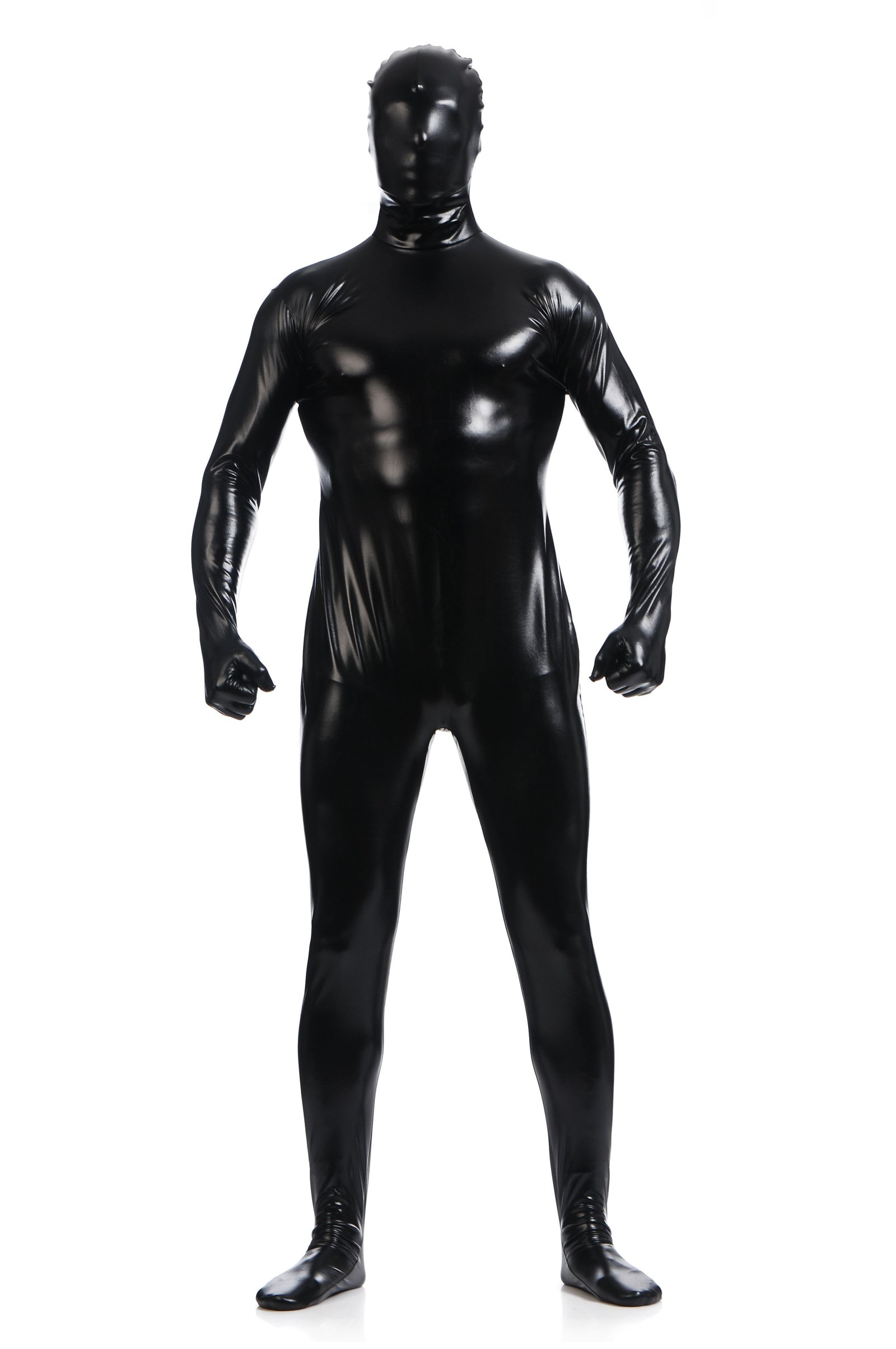 Morphsuits Mænd All Inclusive Metallic Skinnende Dragt Sort