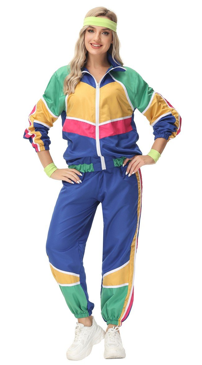 Dame 70'Er Disco Kostume Voksne Retro Rock Træningsdragt Campinghabit Kostume 5584