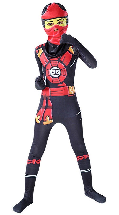 Sorte Drenge Ninjago Kostume Børn Jumpsuit Halloween Ninja Kostume