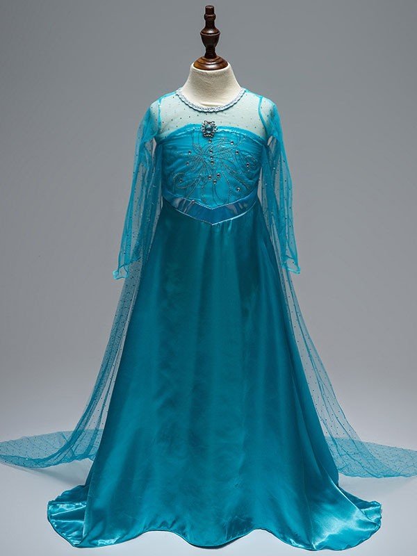 Deluxe Frozen Kostume Elsa Prinsessekjole til Børn
