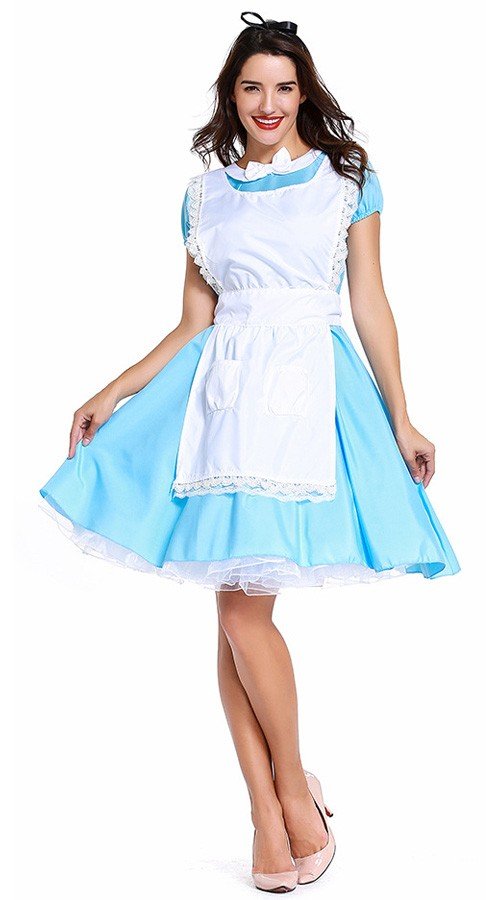 Te Tid Alice i Wonderland Kostume Voksen Stuepige Kostume