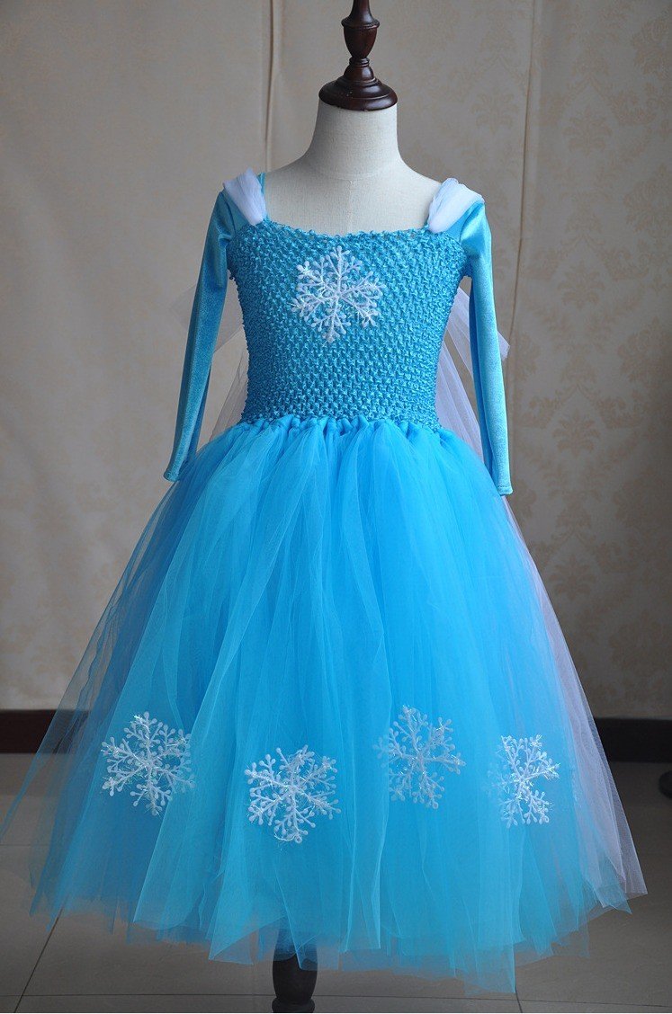 Deluxe Frozen Elsa Prinsessekjole Piger Tutu Kjole