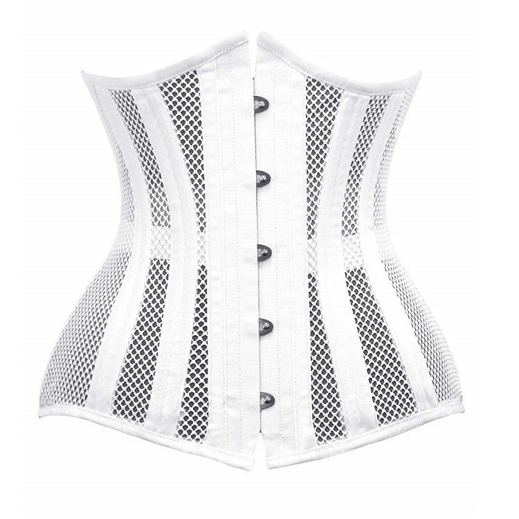Åndbar Mesh Underbust Korset Hvid DameTalje Træner Corsage
