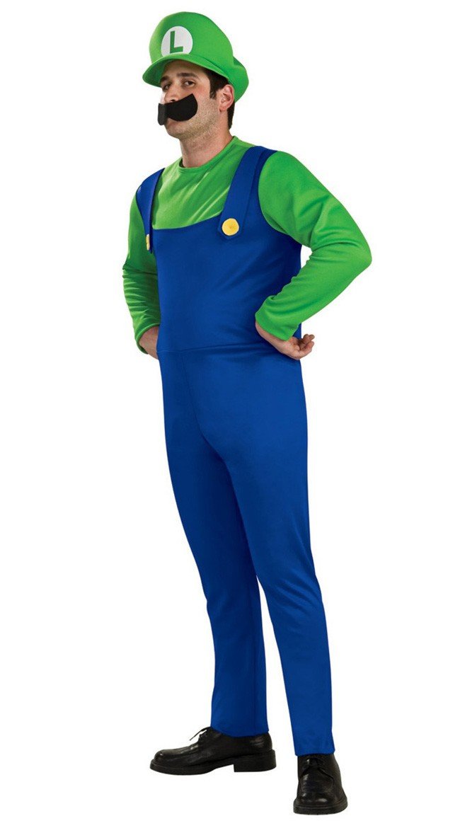 Super Mario Bros Luigi Kostume til Voksne