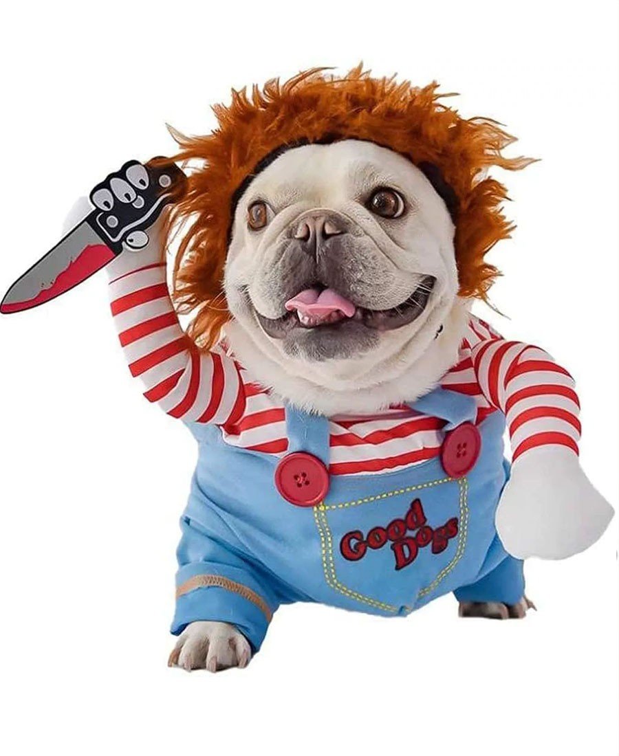 Chucky Hundekostume Kæledyrstøj Halloween Karneval Kattetøj Hundetøj