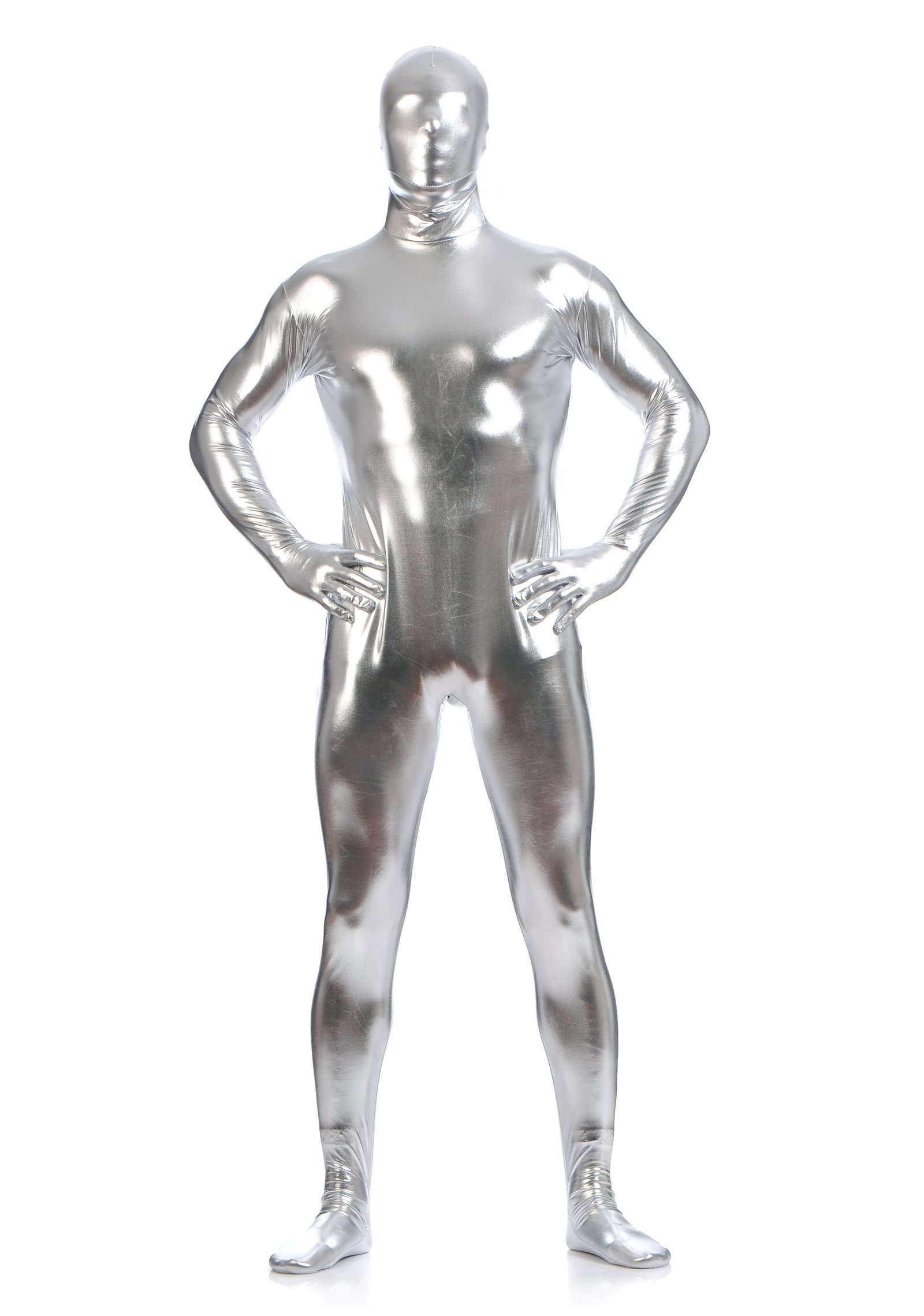 Morphsuits Mænd All Inclusive Metallic Skinnende Dragt Sølv