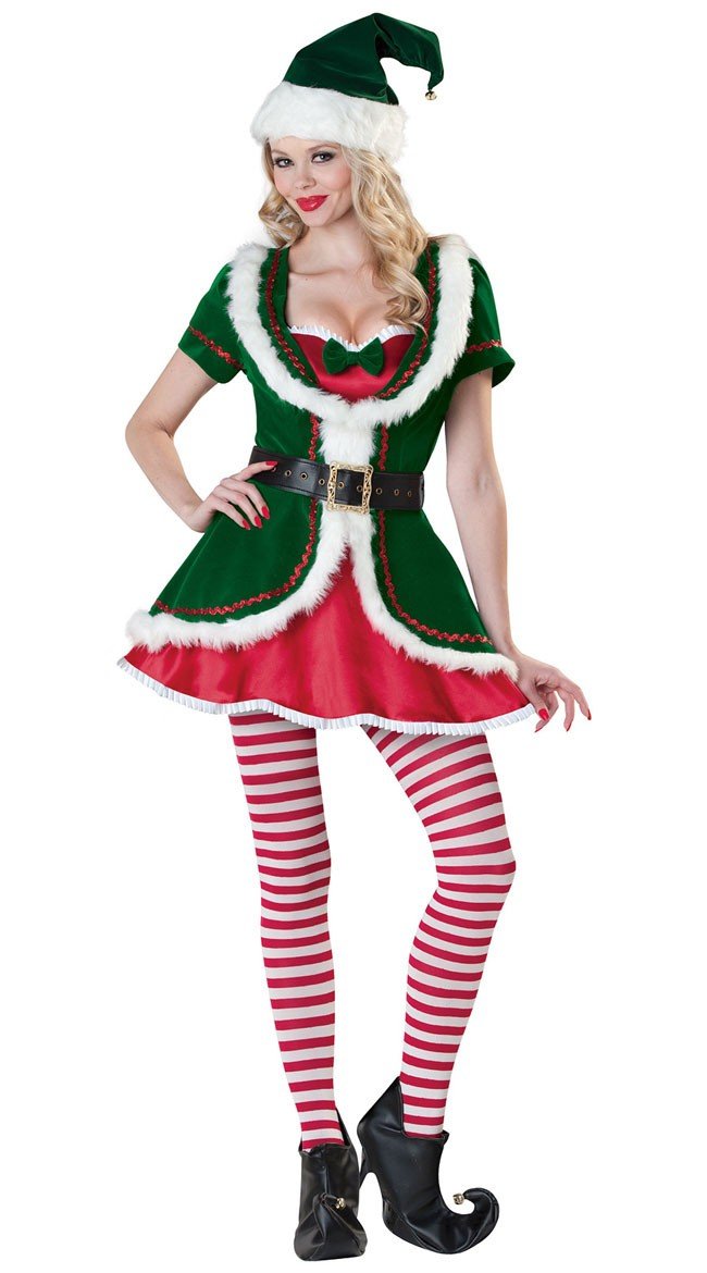 Elf Julemandens Hjælper Kostume Dame