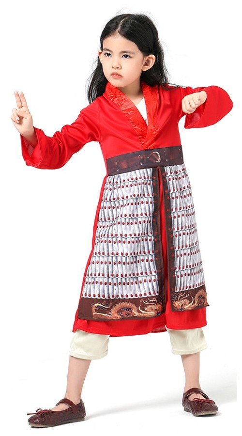 Mulan Kostume til Piger Cosplay Hua Mulan Børnekostume 