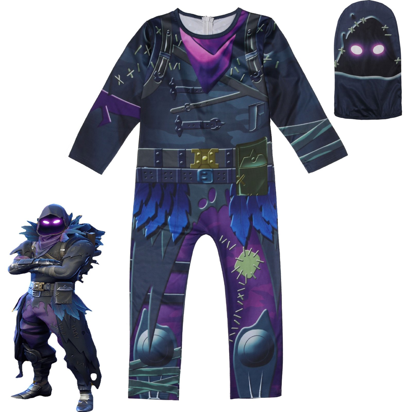 Fortnite Raven Kostume Barn Voksne Halloween Kostumer