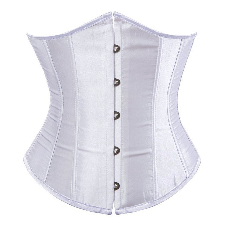 Satin Underbryst Korset Corsage Hvidt Korset til Bryllup Brudekorset