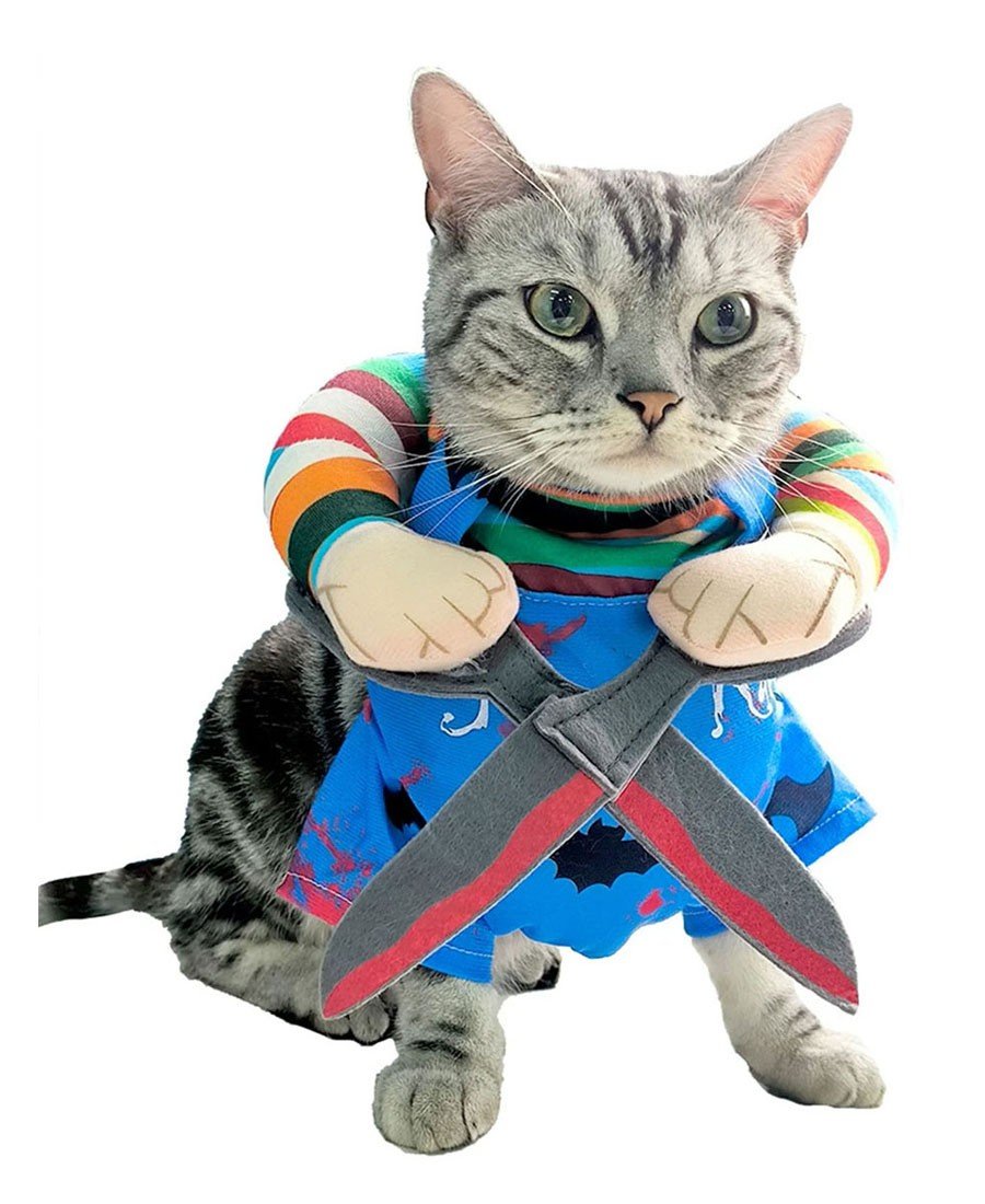 Dødbringende Dukke Hundekostume Halloween Chucky Hundetøj Kattetøj