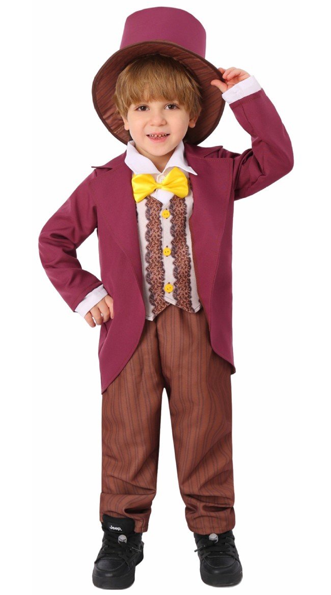 Willy Wonka Kostume til Børn Kaffe Charlie og Chokoladefabrikken Kostumer
