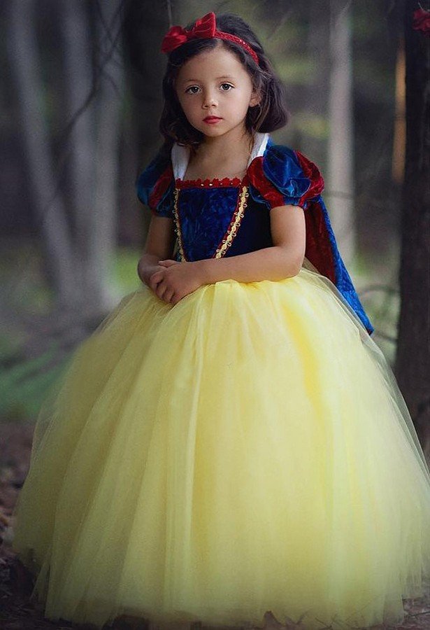 Sød Halloween Prinsessekjole Snehvide Kostume til Børn