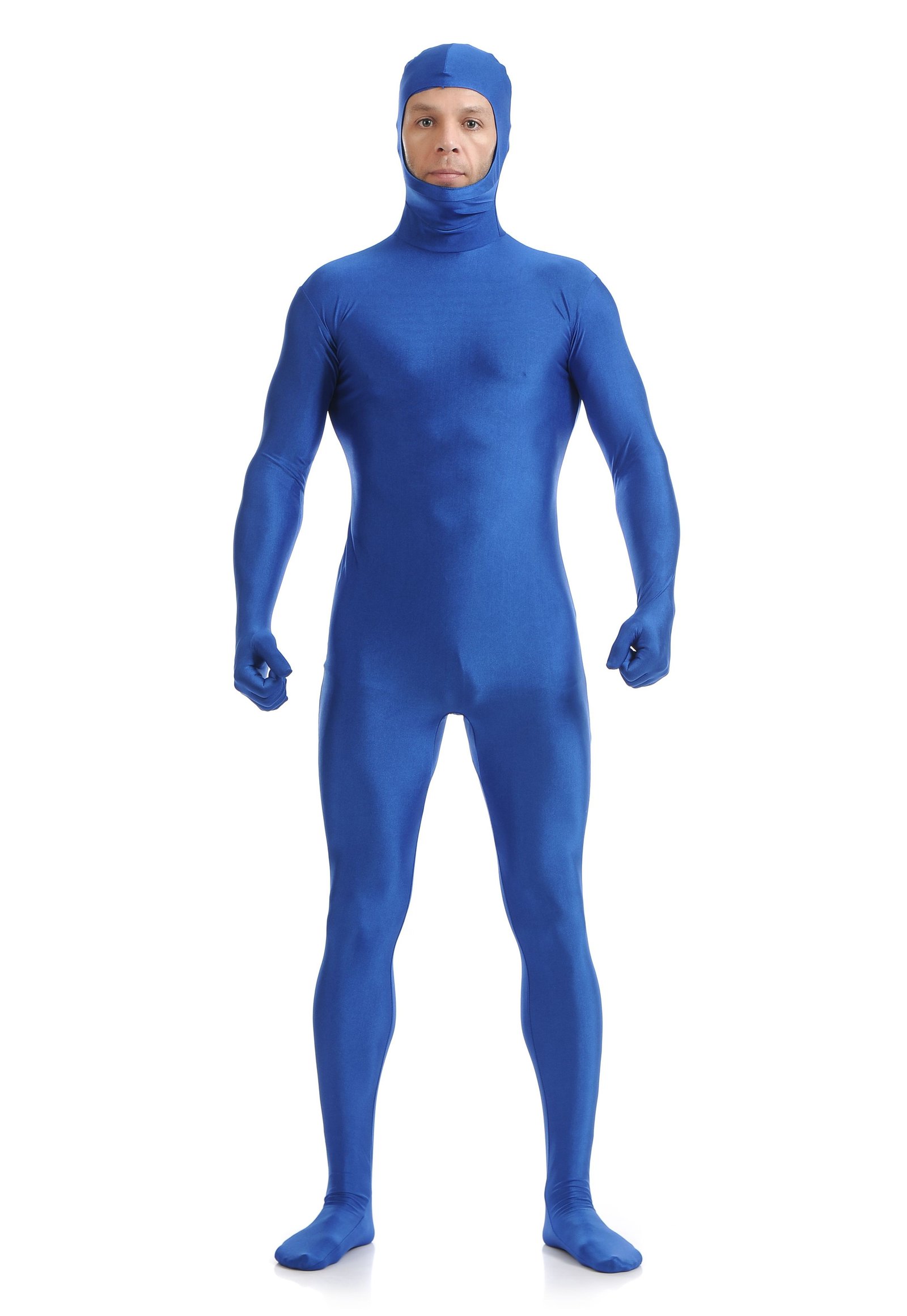 Skinsuits Mænd Lycra Spandex Åbne Ansigt Second Skin Suit Mørkeblå