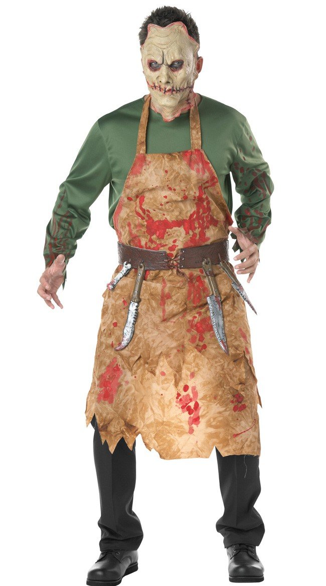 Halloween Zombi Blodige Slagter Kostume Mænd