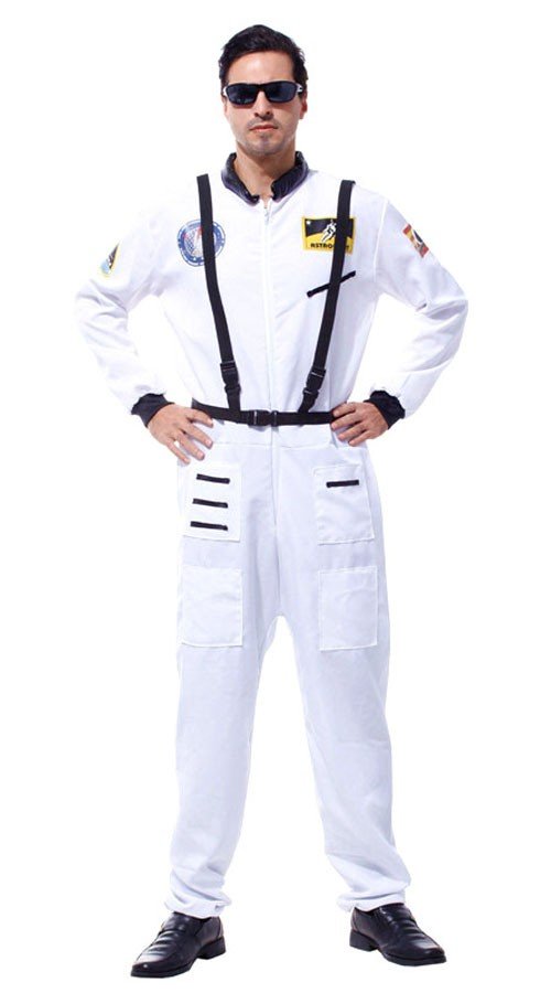 Voksne Astronaut Kostume Til Mænd Hvid