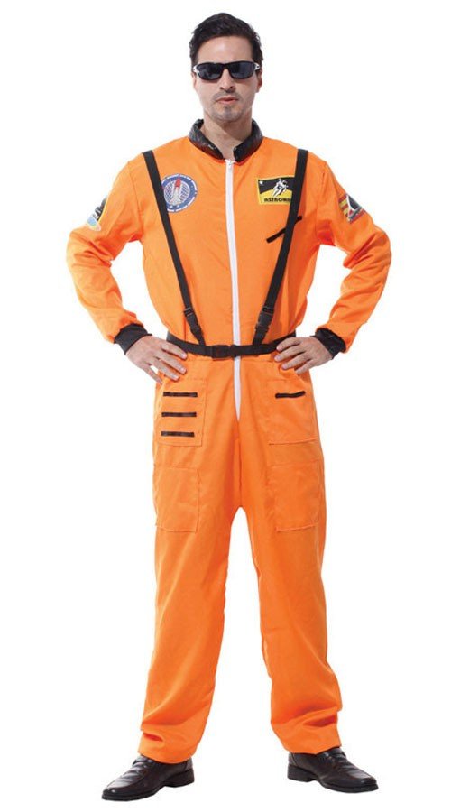 Voksne Astronaut Kostume Til Mænd Orange