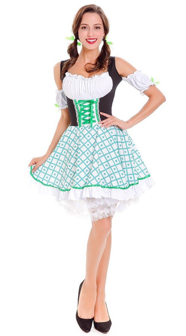 Tyske Bayersk Oktoberfest Kostume Tyrolerkjole