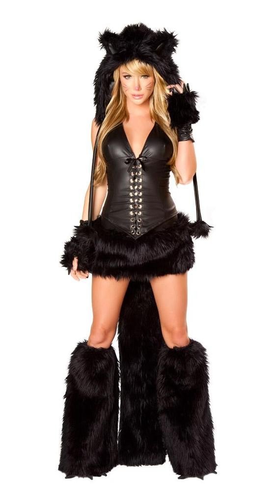 Deluxe Sorte Katte Kostume Dyrekostumer