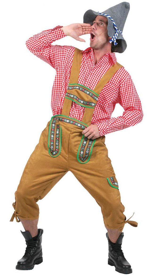 Alpine Yodeler Oktoberfest Lederhosen Kostume Sæt