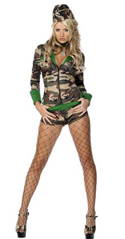 Frække Kamp Camo Chick Militær Kostume