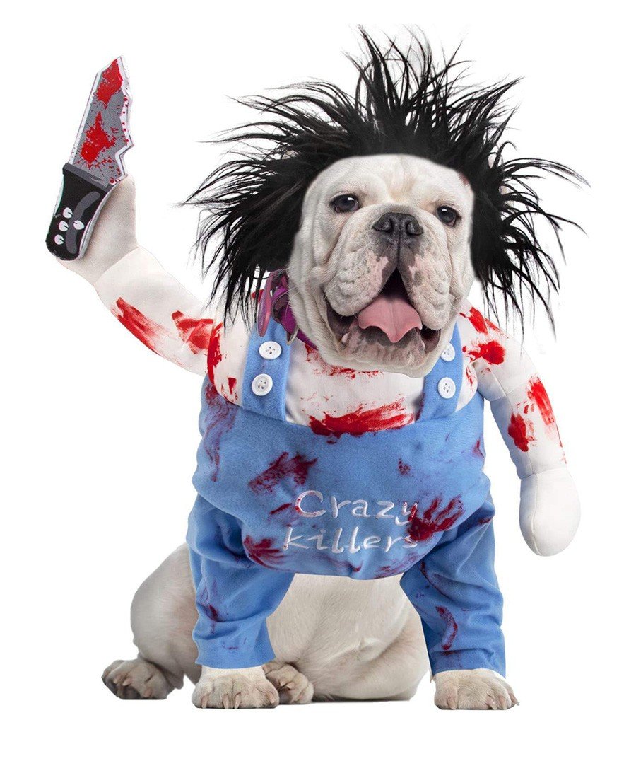 Crazy Dukke Hundetøj Halloween Karneval Chucky Kattetøj Hundekostume