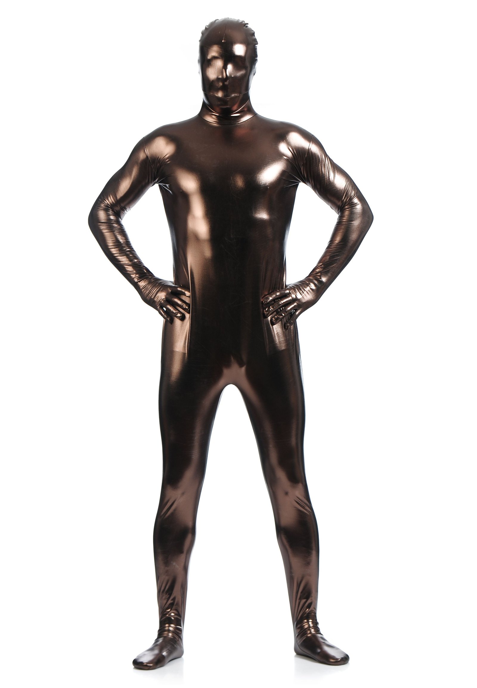 Morphsuits Mænd All Inclusive Metallic Skinnende Dragt Brun