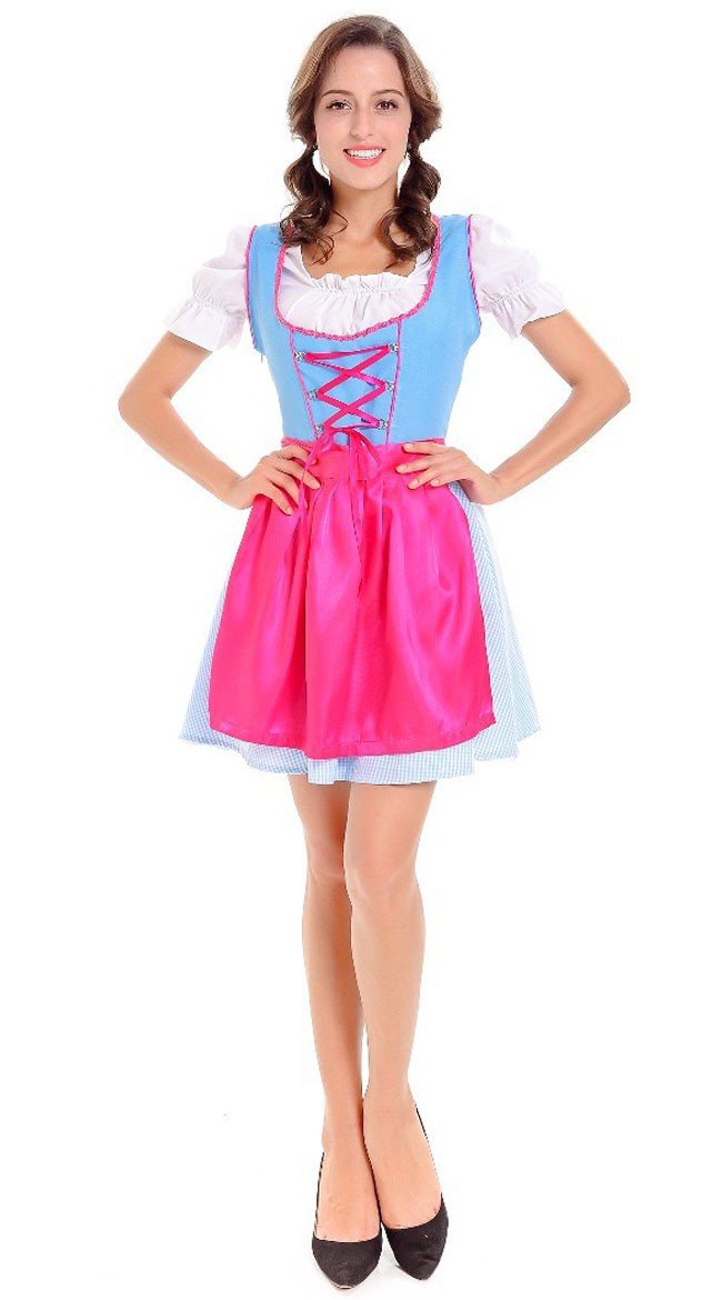 Dirndl Tyrolerkjole Oktoberfest Kostume Rosa