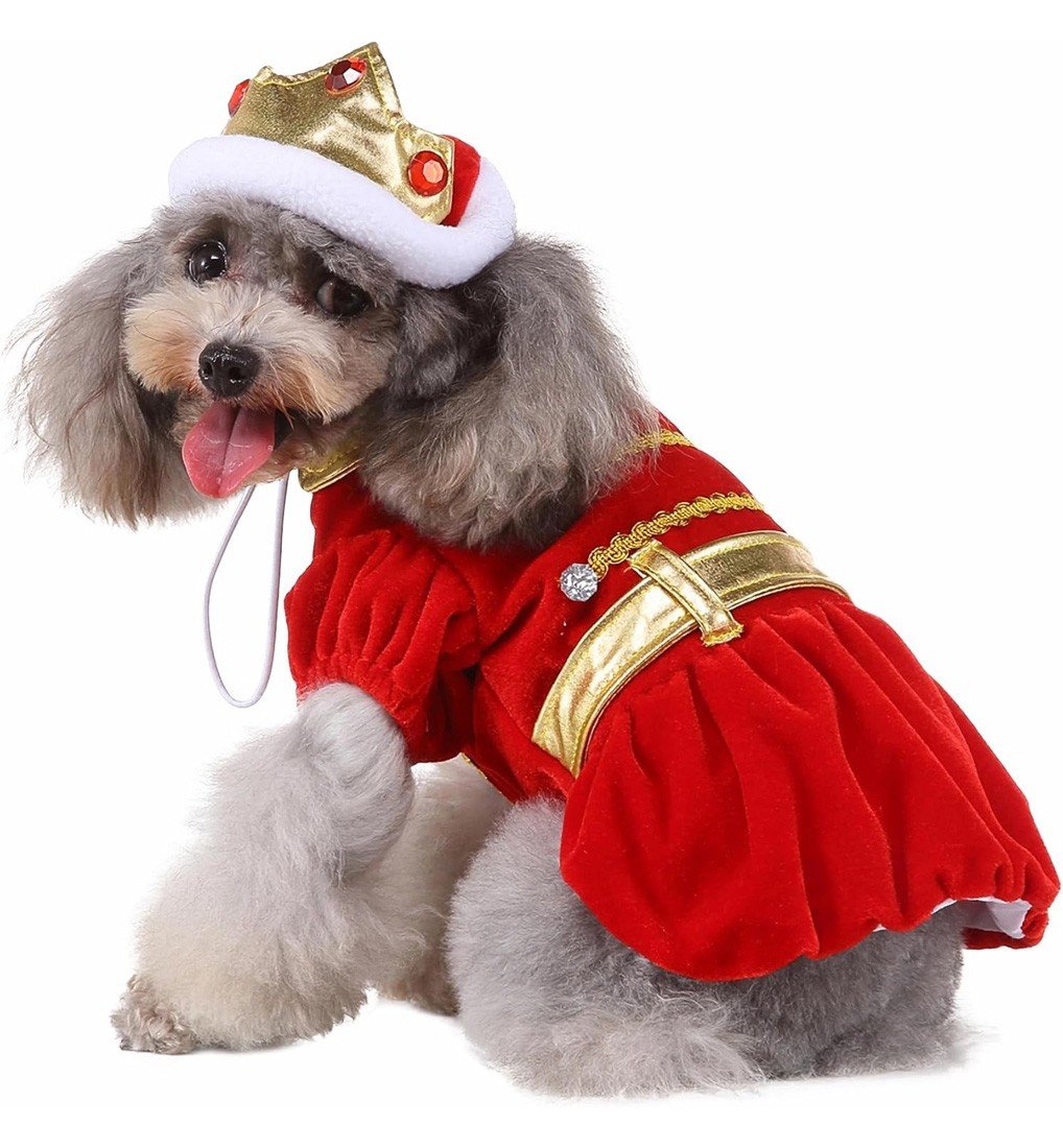 Konge Hundekostume Kæledyrstøj Rød Prins Kostume til Hund/Kat