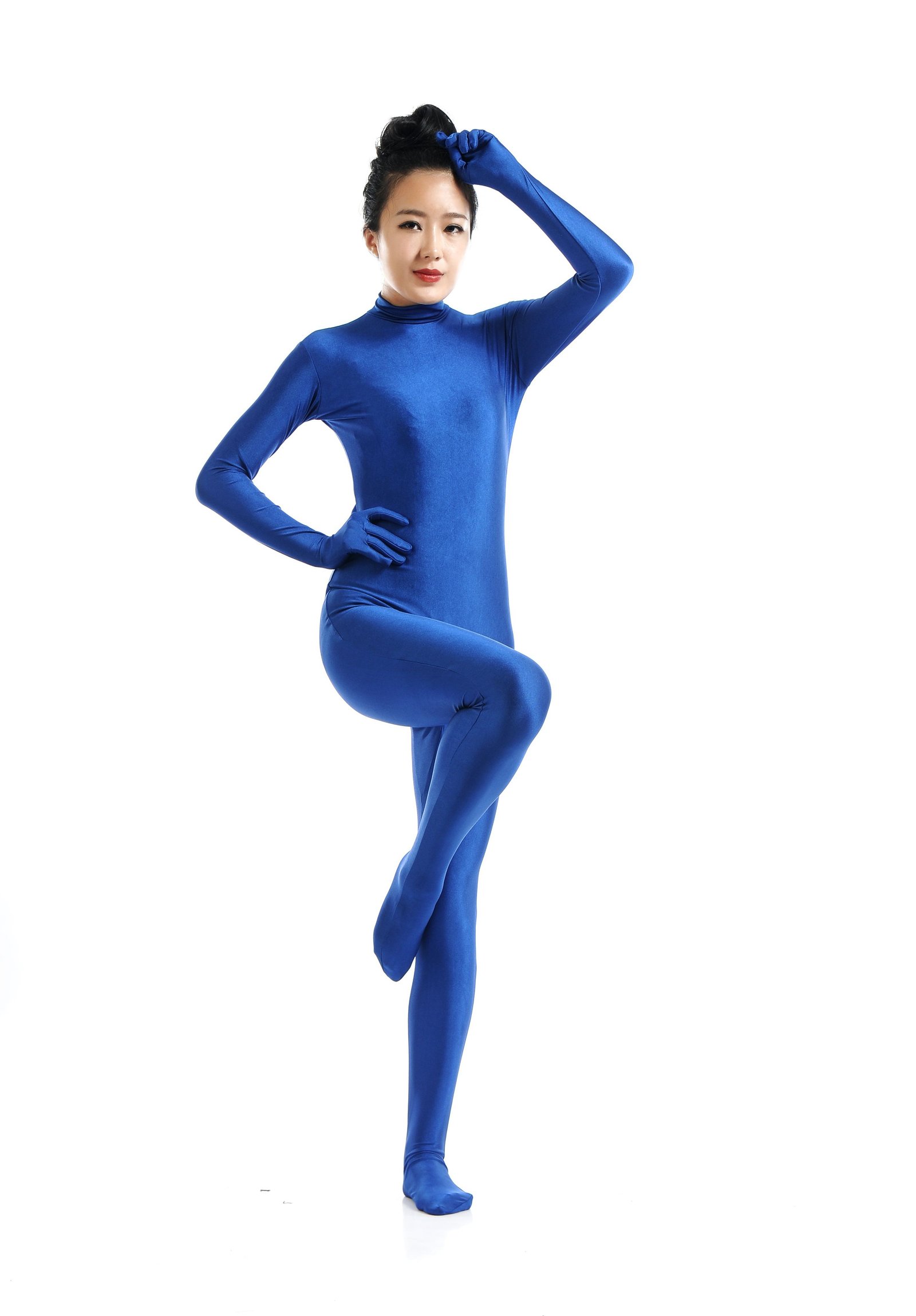 Lycra Spandex Skinsuits til Dame Second Skin Kostume Blå