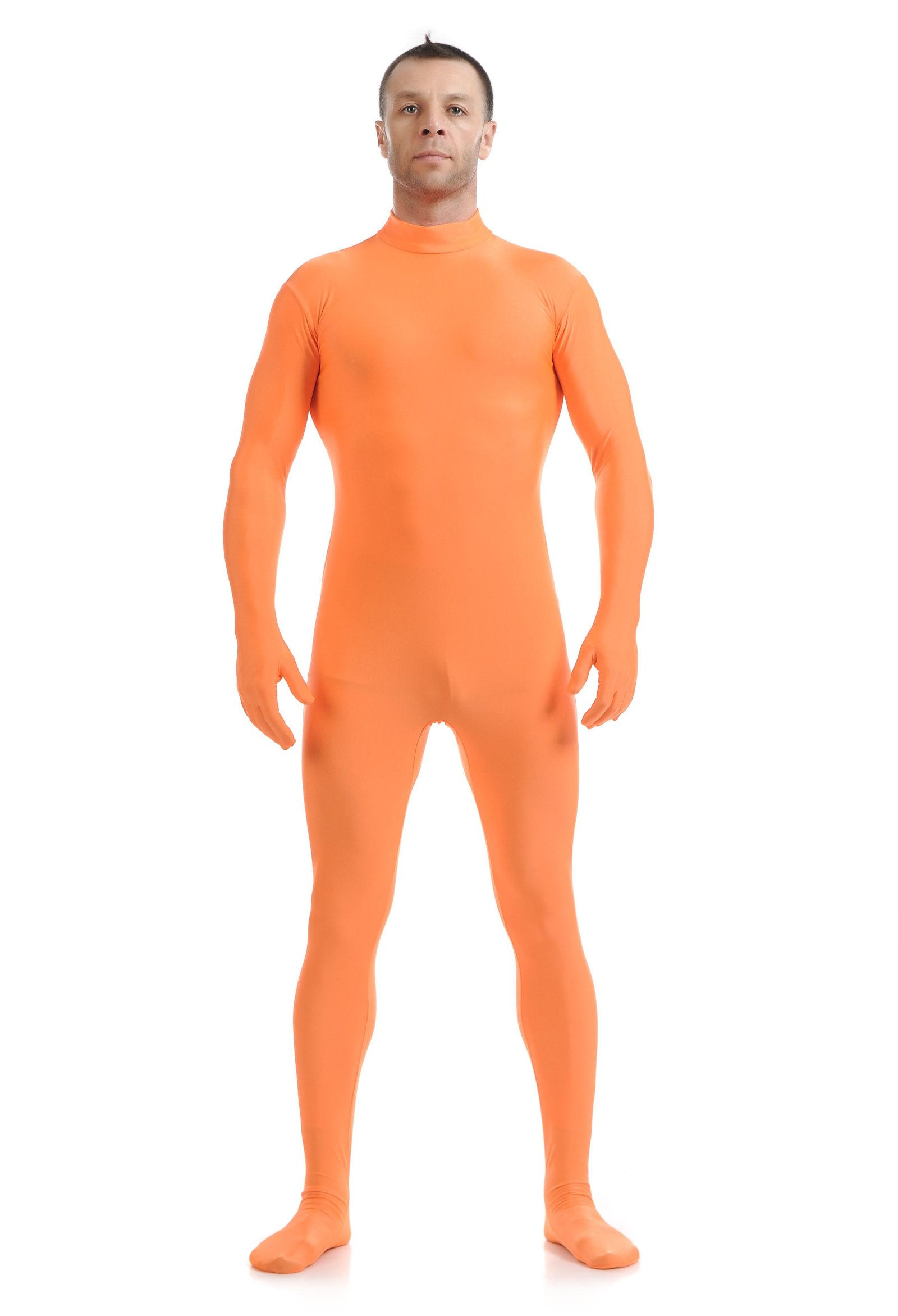 Lycra Spandex Skinsuits til Mænd Second Skin Kostume Orange