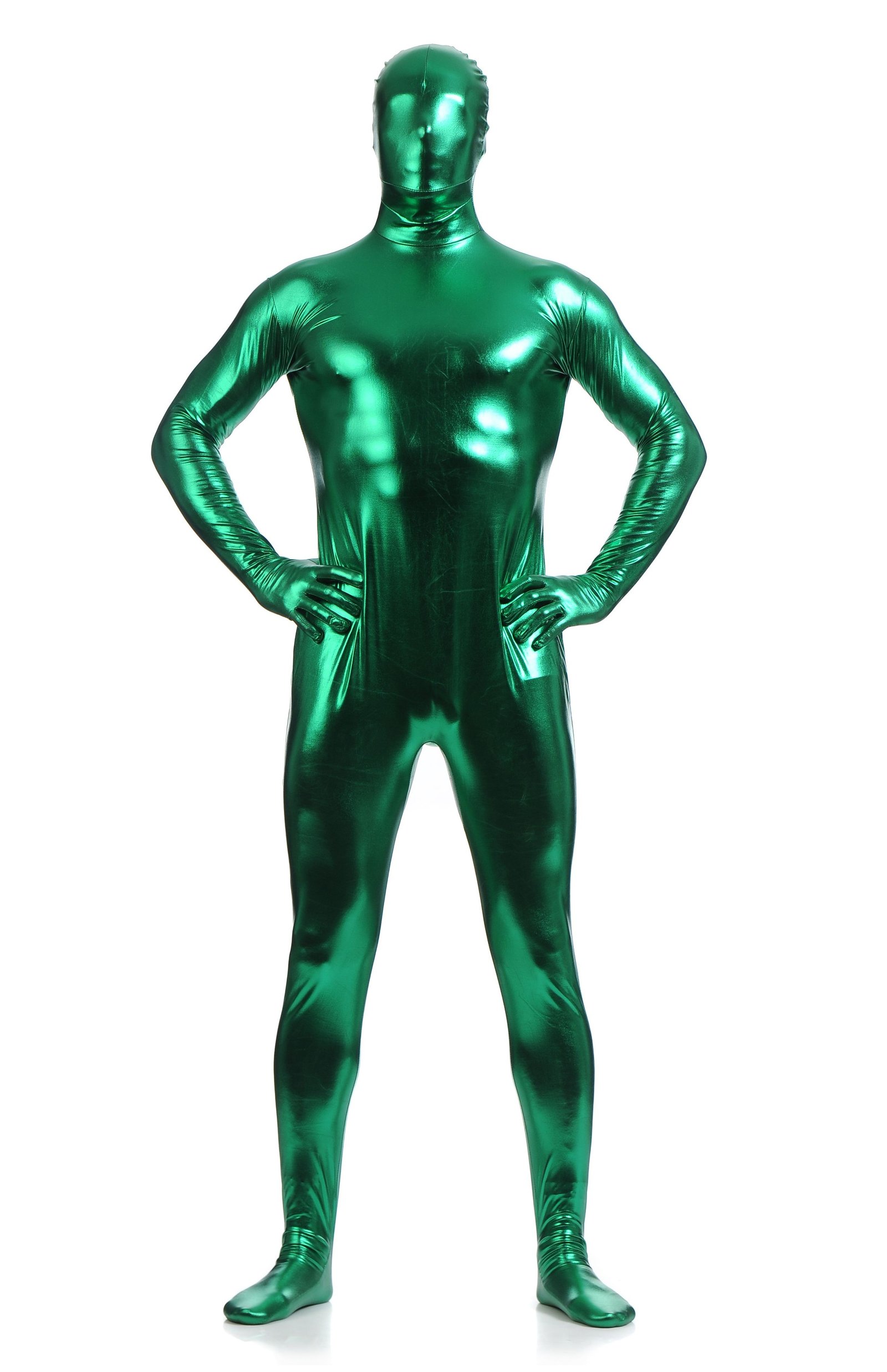 Morphsuits Mænd All Inclusive Metallic Skinnende Dragt Grøn