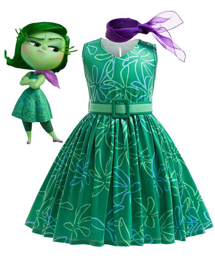 Inside Out 2 Afsky Kostume til Piger Halloween Cosplay Karneval Børnekostume