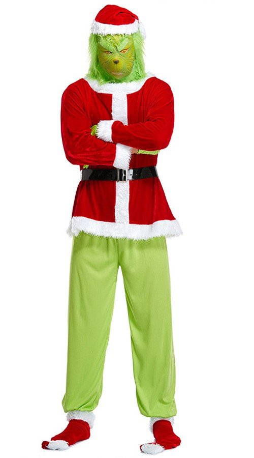 Grøn Julemandskostume Voksne Julekostume Med Maske