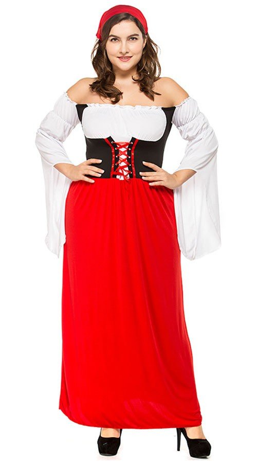 Miss Swiss Tyroler Kostume Store Størrelser Tyroler Kostume Rød